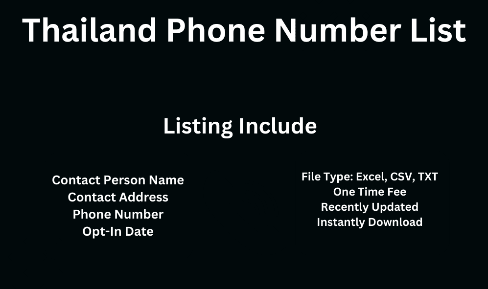 Thailand phone number list
